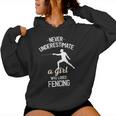 Scherma Ragazza Sport Divertente Fencer Amante Fencer Fan Scherma Regalo Felpa con cappuccio da donna