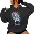 Sonia Nombre Personalizado Personalizado Rainbow Unicorn Dabbing Sudadera con capucha para mujer