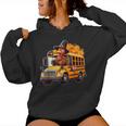 Turkey Driving School Bus Thanksgiving Driver Fall Pumpkins Women Hoodie