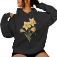 Vintage Daffodil Flowers Floral Spring Flower Plant Lover Felpa con cappuccio da donna