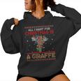 All I Want For Christmas Is A Giraffe Animal Ugly Sweater Women Hoodie