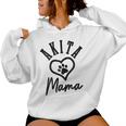 Akita Mama Heart Paw Cute Dog Lover Akita Inu Mom Women Hoodie