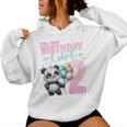 Bambino 2° Compleanno Ragazza Panda Secondo Compleanno Ragazza 2 Anni Felpa con cappuccio da donna