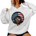 Black Girl Us Flag Melanin Afro 4Th Of July African American Women Hoodie