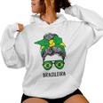 Brazilian Brasileira Girl Brazilian Heritage Brazil Flag Kapuzenpullover für Damen