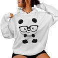 Carino Piccolo Orso Panda Nerd Con Occhiali Felpa con cappuccio da donna