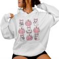 Cute Ghost Florals Pink Coquette Bows Pumpkin Halloween Girl Women Hoodie