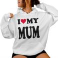 A Forma Di Cuore Amo I Love My Mum Felpa con cappuccio da donna