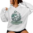 Gardening Because Murder Is Wrong Retro Plant Lover Kapuzenpullover für Damen