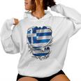 Greece Flag Greek Greece Flag For Women Kapuzenpullover für Damen