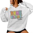 Groovy Bruh We Back Teachers Dalmatian Dots Back To School Women Hoodie