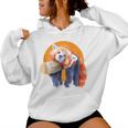 Panda Rosso Donne Bambini Regalo Panda Rosso Felpa con cappuccio da donna