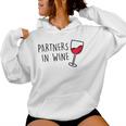 Partners In Wineino Rosso Bianco Rosato Am Pm Divertimento Felpa con cappuccio da donna