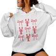 Pink Bow Cute Coquette Crawfish Clean Girl Aesthetic Women Hoodie