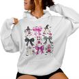 Pink Ghost Bow Coquette Halloween Spooky Season Girls Women Hoodie