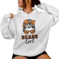 Retro Bears Girl Messy Bun Sports Fan Team Spirit Women Hoodie
