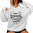 Women's Mei Dirndl Is In Da Wäsch Sayings Kapuzenpullover für Damen