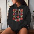 Amapolas Rojas Ucrania Lindo Floral Ucraniayshyvanka Estilo Sudadera con capucha para mujer Regalos para ella