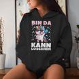 Bin Da Kann Losgehen Cute Unicorn Girls Women Kapuzenpullover für Damen Geschenke für Sie