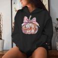 Coquette Pumpkin Patch Disco Ball Pumpkin Bow Aesthetic Girl Women Hoodie Gifts for Her