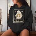 All Done Sign Language Ghost Speech Pathology Teacher Women Hoodie Gifts for Her