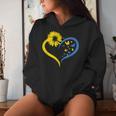 Donna Amore Cuore Ucraina Girasole Ucraina Farfalla Felpa con cappuccio da donna Regalos para ella