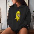 Donna Carino Banana Cat Happy Bananacat Meme Kitty Cat Lovers Meme Con Collo A Felpa con cappuccio da donna Regalos para ella