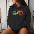 Donna Love Is Love Rainbow Splatter Lgbt Pride Gay Pride Con Collo A Felpa con cappuccio da donna Regalos para ella