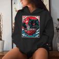 Kawaii Black Cat Eating Ramen Japanese Anime Lover N Girl Women Hoodie Gifts for Her
