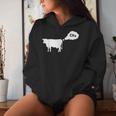 Mucca Sarcastica Divertente Che Produce Progettazione Grafica Del Gas Metano Ch4 Felpa con cappuccio da donna Regalos para ella