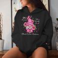 In October We Wear Pink Gnome Breast Cancer Awareness Women Hoodie Gifts for Her