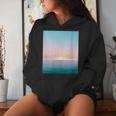 Plage De Coucher De Soleil Blue Pink Ocean Wave Sweat à capuche femme Cadeaux pour elle