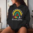 Prek Dream Team Retro Rainbow Back To School Teacher Prek Women Hoodie Gifts for Her