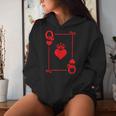 Queen Hearts Card Costume Playing Cards Queen Of Hearts Women Hoodie Gifts for Her