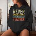 Retro Never Underestimate A Public School Teacher Women Hoodie Gifts for Her