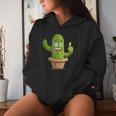 Ridere Cactus Con Pollice In Su Signal Costume Felpa con cappuccio da donna Regalos para ella