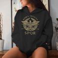 Roma Invicta Spqr Roman Eagle Distressed Kapuzenpullover für Damen Geschenke für Sie