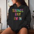Sembra Gay I'm In Rainbow Gay Pride Lgbtq Quote Meme Felpa con cappuccio da donna Regalos para ella