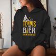 Tennis And Beer Darum Bin Ich Hier Tennis Kapuzenpullover für Damen Geschenke für Sie