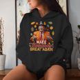 Make Thanksgiving Great Again Autumn Fall Leaves Trump Women Hoodie Gifts for Her