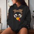 Turkey Face Leopard Headband Womens Thanksgiving Pilgrim Women's Hoodie Gifts for Her
