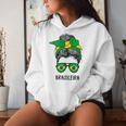 Brazilian Brasileira Girl Brazilian Heritage Brazil Flag Kapuzenpullover für Damen Geschenke für Sie