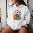 Con Motivo Floreale Con Riccio Animale Per Donne E Uomini Felpa con cappuccio da donna Regalos para ella