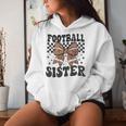 Coquette Bow American Football Sister Game Day Thanksgiving Women Hoodie Gifts for Her