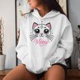 Meow Cute Cat Face Quote Pour Les Fans De Chat Sweat à capuche femme Cadeaux pour elle