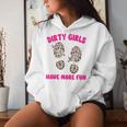 Mud Run Women's Muddy Shoe Print Dirty Girls Have Fun Kapuzenpullover für Damen Geschenke für Sie