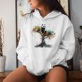 Opera D'arte Dell'albero Del Panda Panda Colorato Con Motivo Animale Felpa con cappuccio da donna Regalos para ella