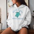 Outer Banks Nc Beach Sea Turtle Illustrazione Regalo Felpa con cappuccio da donna Regalos para ella