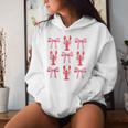 Pink Bow Cute Coquette Crawfish Clean Girl Aesthetic Women Hoodie Gifts for Her