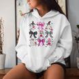 Pink Ghost Bow Coquette Halloween Spooky Season Girls Women Hoodie Gifts for Her